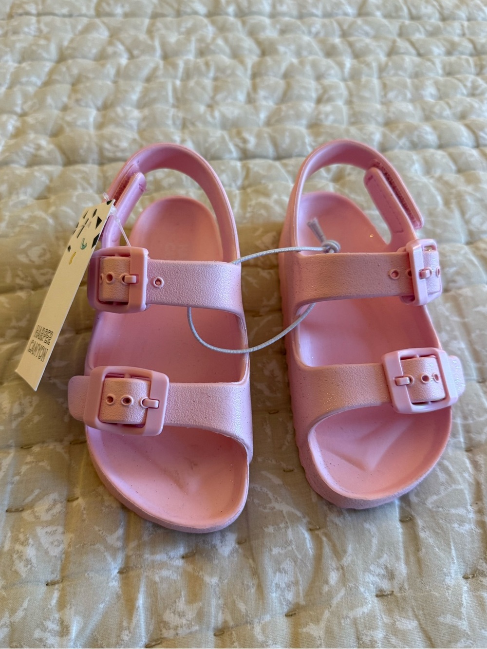 Nordstrom Toddler Size 6 Harper Canyon Pink Glitter Sandal Birkenstock Style!